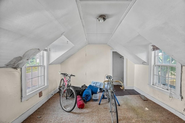 17-19 Whitehall Rd, Amesbury, MA 01913 - recreation room with lofted ceiling, carpet floors, and plenty of natural light