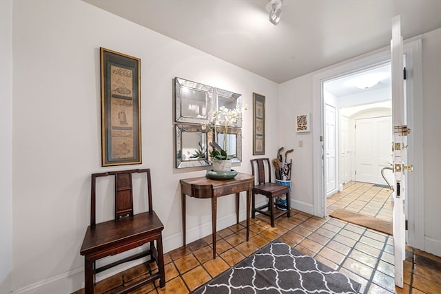 entryway with tile patterned flooring