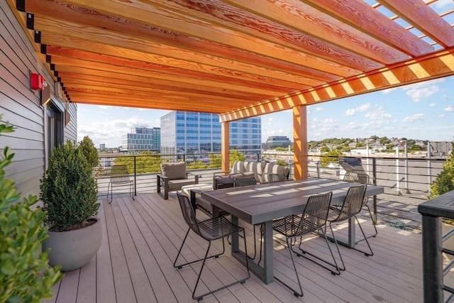 wooden deck with a pergola