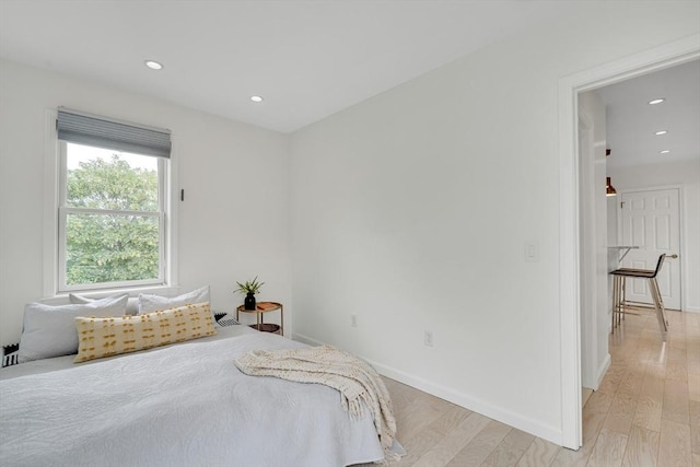 215 Norfolk St Unit 2, Cambridge, MA 02139 - bedroom with recessed lighting and light wood-style floors
