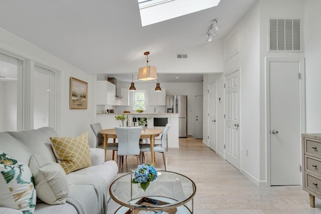 215 Norfolk St Unit 2, Cambridge, MA 02139 - living room featuring a skylight