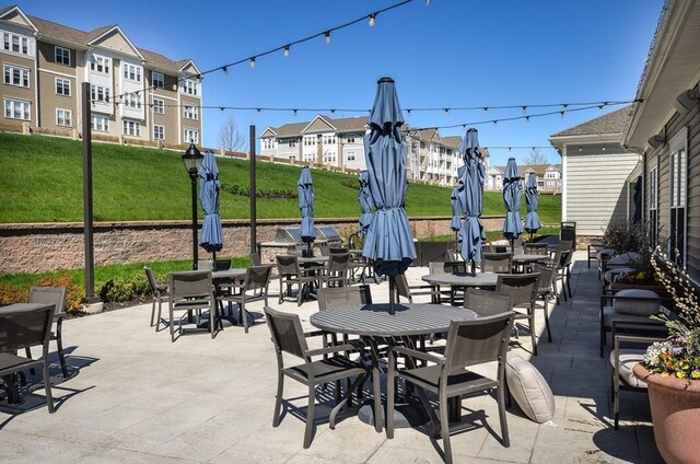 view of patio featuring a residential view