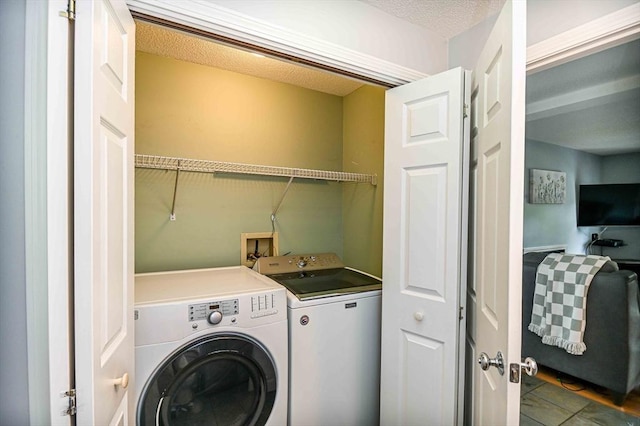 20 Bowdoin Dr, Haverhill, MA 01830 - laundry area featuring separate washer and dryer and a textured ceiling