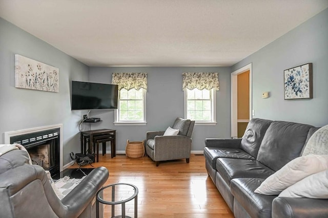 20 Bowdoin Dr, Haverhill, MA 01830 - living area featuring light wood finished floors and a fireplace