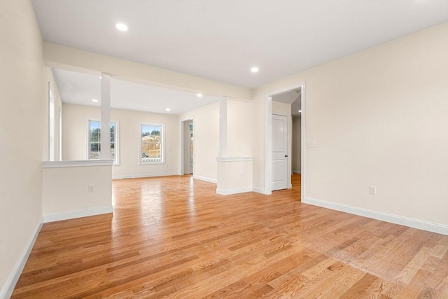 66-3 Parish Rd, Georgetown, MA 01833 - spare room featuring light wood-style floors, baseboards, and recessed lighting