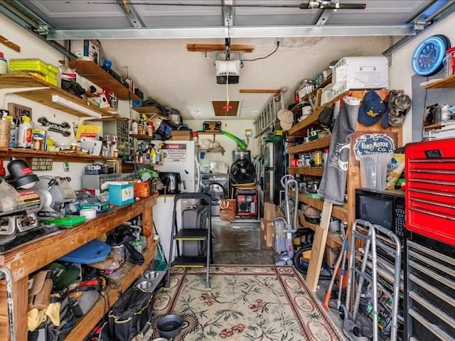 1244 Corktree E, Port Charlotte, FL 33952 - garage featuring a workshop area and a garage door opener