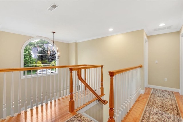 15 Sylvan Dr, Stow, MA 01775 - stairs featuring a chandelier, wood finished floors, baseboards, and recessed lighting