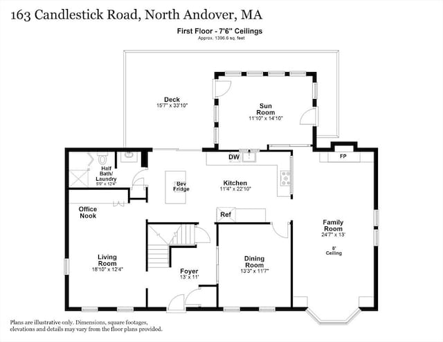 163 Candlestick Rd, North Andover, MA 01845 - floor plan / room layout