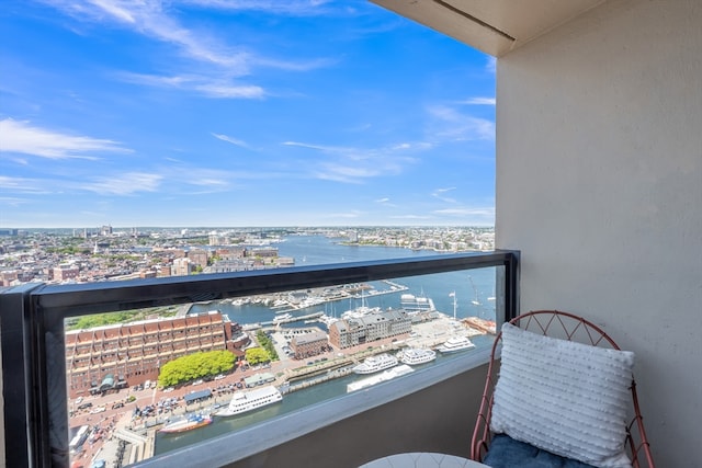 85 E India Unit 34G, Boston, MA 02110 - balcony with view of marina, a water view, and a city view