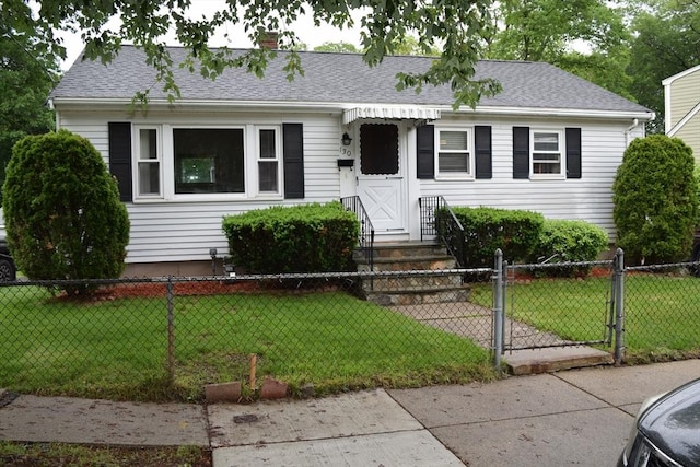 130 Windham Rd, Boston, MA 02136 - view of front of home with roof with shingles, a gate, and a chimney