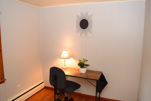 130 Windham Rd, Boston, MA 02136 - office featuring a baseboard radiator and wood finished floors