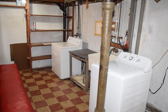 130 Windham Rd, Boston, MA 02136 - washroom featuring washer and clothes dryer and tile patterned floors