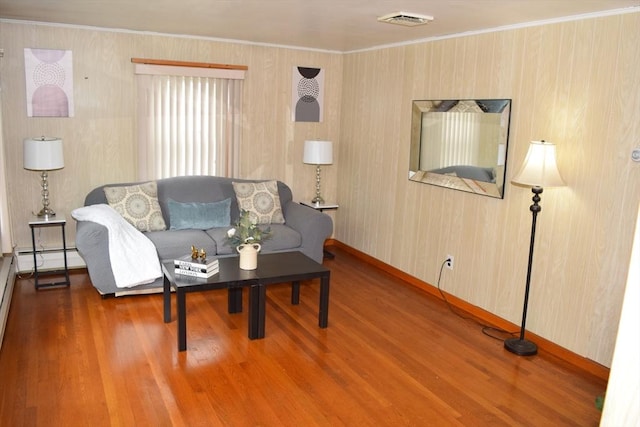 130 Windham Rd, Boston, MA 02136 - living room with wood finished floors, ornamental molding, and baseboards