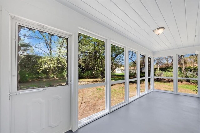 view of unfurnished sunroom