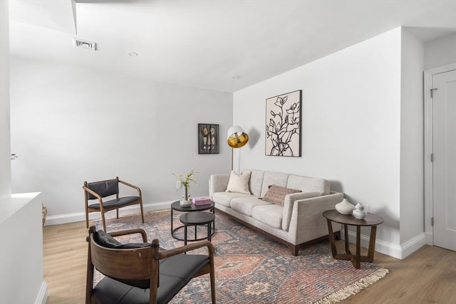 living room with wood-type flooring