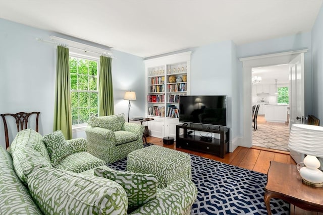32 School St, Belmont, MA 02478 - living area featuring hardwood / wood-style floors