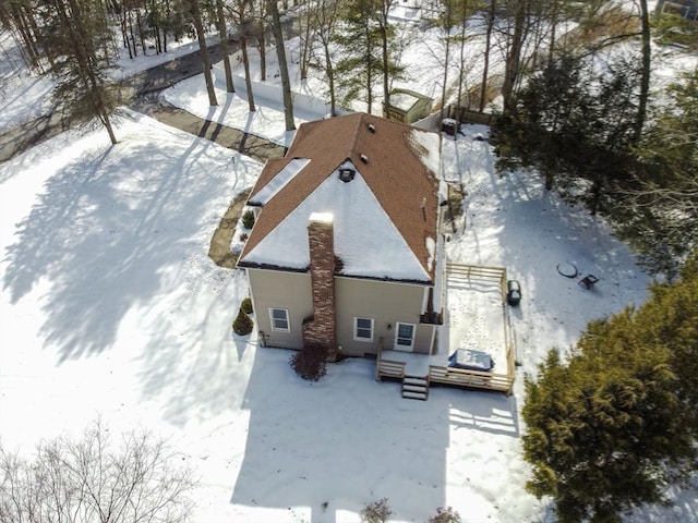 view of snowy aerial view