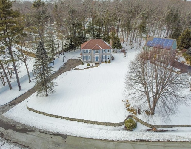 view of snowy aerial view