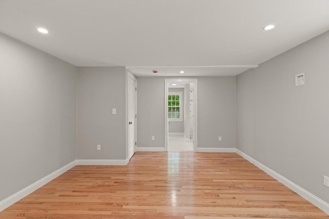 7 Chestnut St, West Newbury, MA 01985 - empty room featuring light wood-style floors, recessed lighting, and baseboards