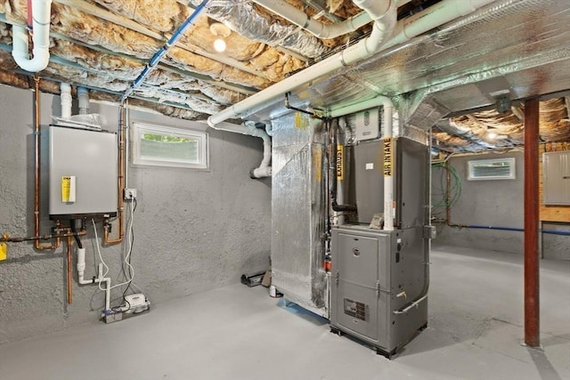 7 Chestnut St, West Newbury, MA 01985 - basement with water heater and electric panel