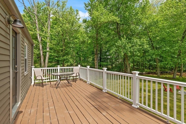 7 Chestnut St, West Newbury, MA 01985 - wooden terrace featuring outdoor dining space