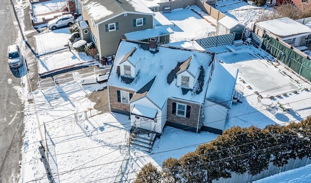 view of snowy aerial view