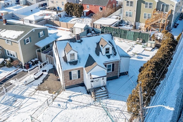 view of snowy aerial view