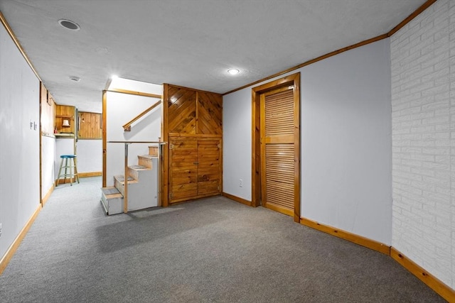 interior space with crown molding