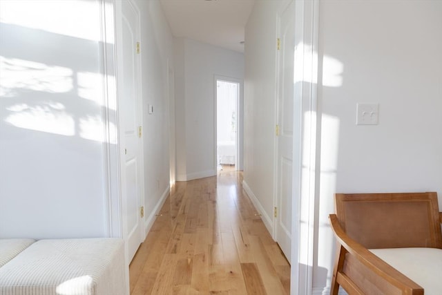 hallway with light wood-style flooring