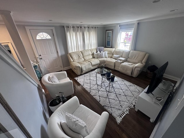 28 Roberts St, Malden, MA 02148 - living area featuring wood finished floors and ornamental molding