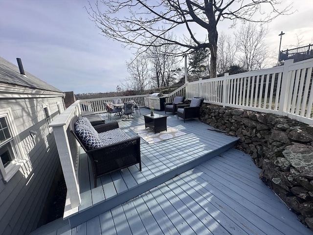 28 Roberts St, Malden, MA 02148 - wooden deck featuring an outdoor living space