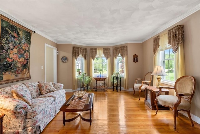 75 Birchwood Rd, Tewksbury, MA 01876 - sitting room featuring light wood-type flooring and ornamental molding