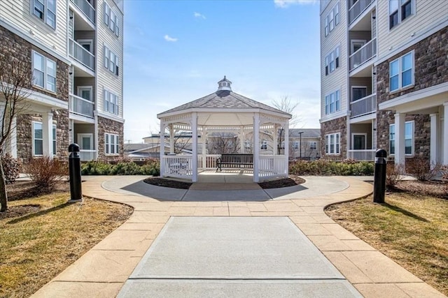 view of community with a gazebo