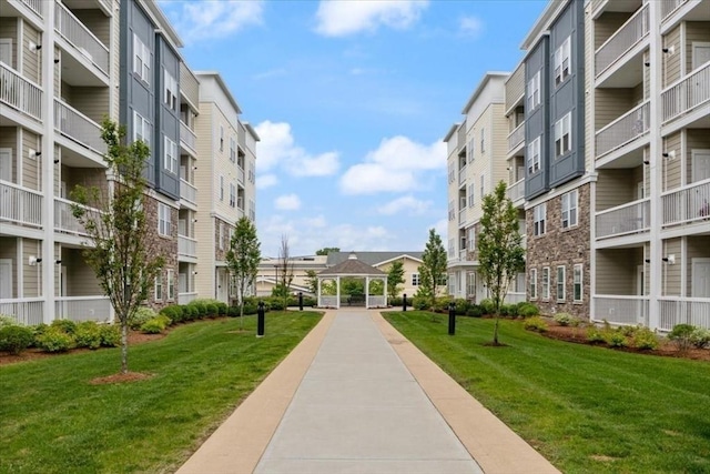 surrounding community featuring a lawn