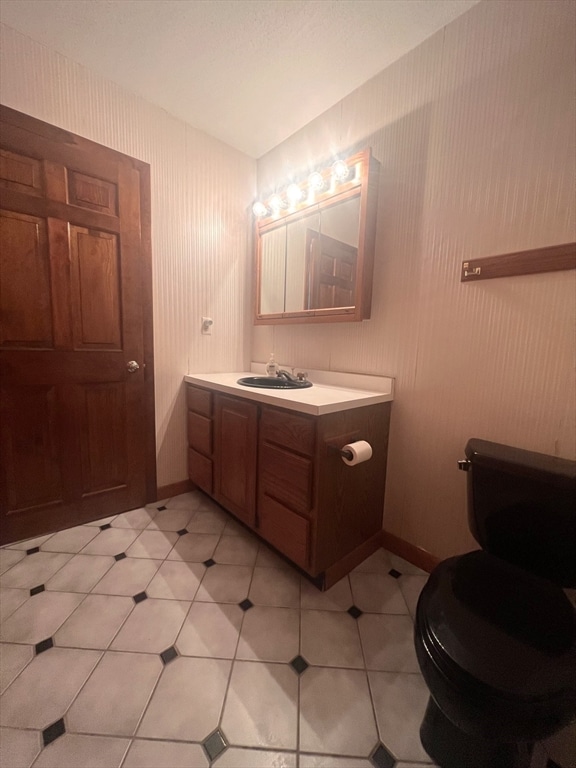 bathroom with vanity and toilet