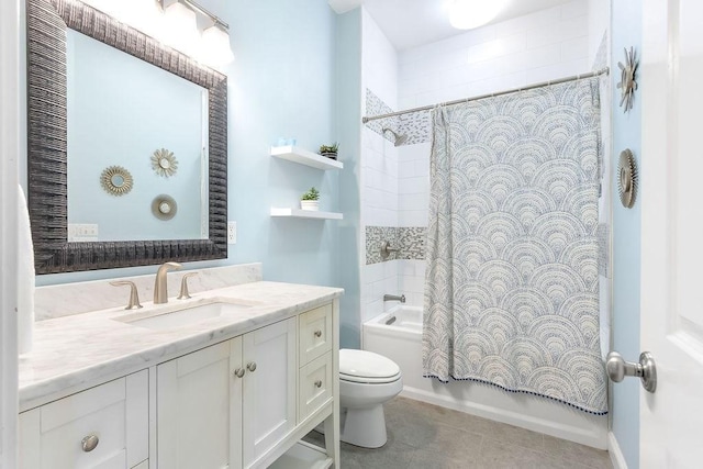474 E 3rd Unit 2, Boston, MA 02127 - full bath with toilet, vanity, shower / tub combo with curtain, and tile patterned flooring