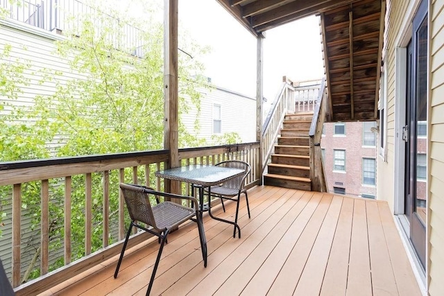 474 E 3rd Unit 2, Boston, MA 02127 - wooden deck with stairs