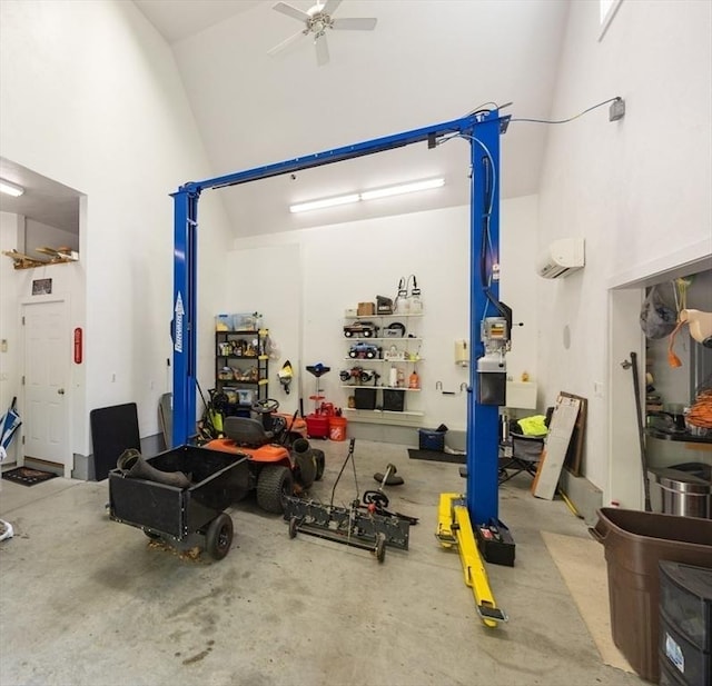 2 Powers Rd, Mendon, MA 01756 - garage featuring a ceiling fan