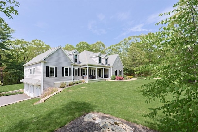 2 Powers Rd, Mendon, MA 01756 - back of house with a garage, a yard, and driveway