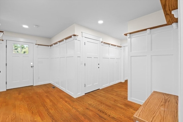 foyer featuring light hardwood / wood-style flooring