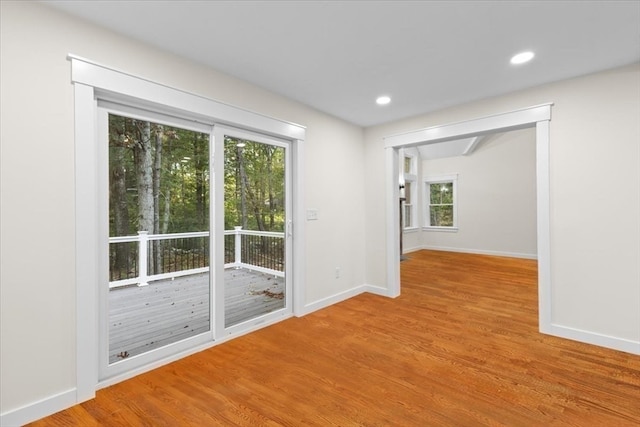 empty room featuring light hardwood / wood-style floors