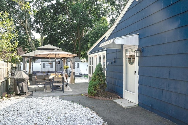 22 Hillsdale Rd, Holbrook, MA 02343 - view of patio featuring a gazebo, outdoor dining space, and area for grilling