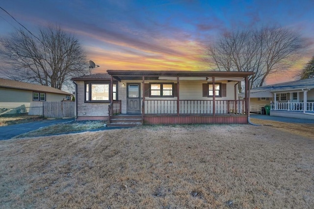 view of front of house with a porch