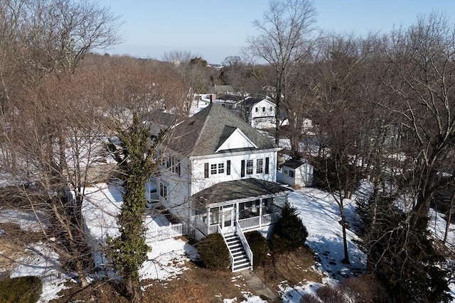 view of snowy aerial view