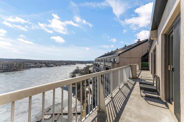 balcony with a water view