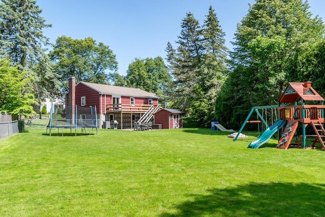 146 S Main St, Natick, MA 01760 - view of yard with a trampoline and a playground