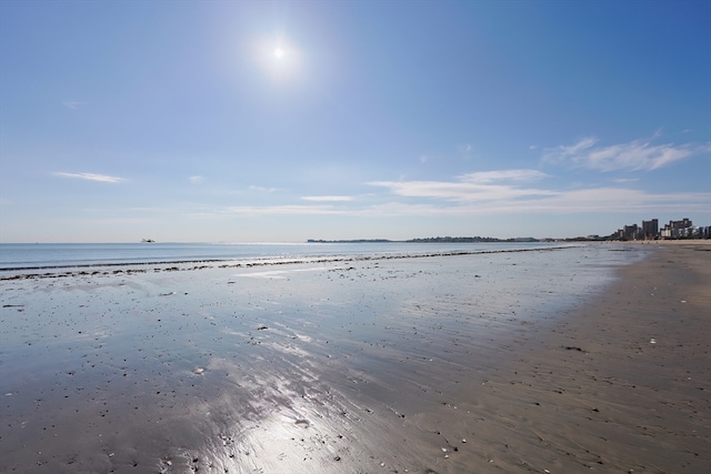 property view of water featuring a view of the beach