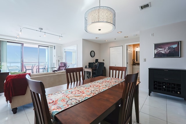 view of tiled dining space