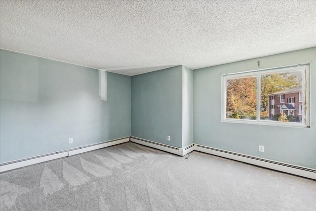 spare room with carpet and a textured ceiling