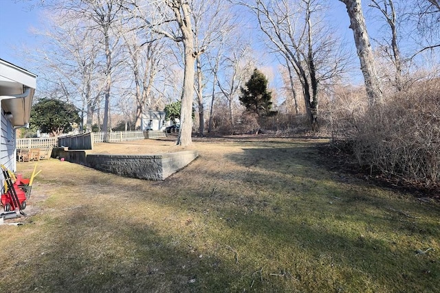 view of yard with fence